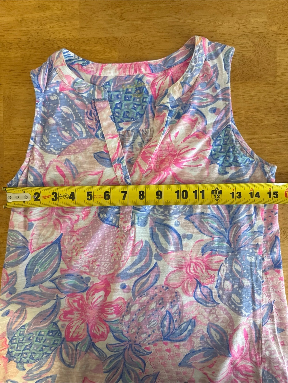 Lilly Pulitzer Essie Tank Top XS "Snappy Turtle Pink Isle" Beachy Coastal - Picture 5 of 8